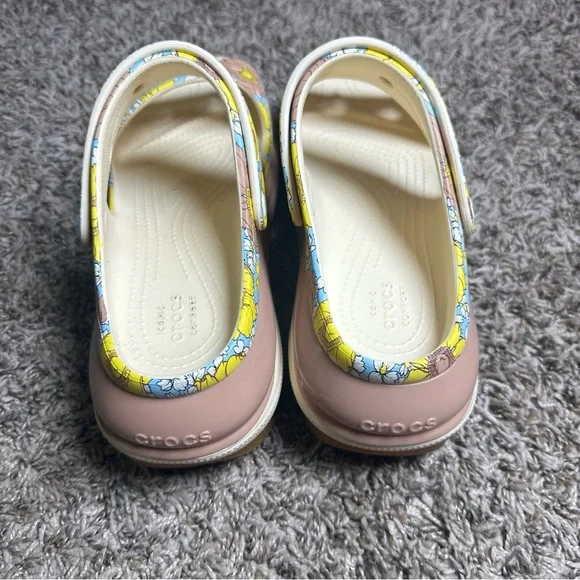 CROCS Mega Crush Retro Floral Sandals Vanilla Cork Size Men’s 8 Women’s 10 - Picture 4 of 12